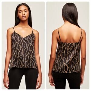 NWT L'AGENCE Jane Spaghetti Strap Top in Black Multi Chain